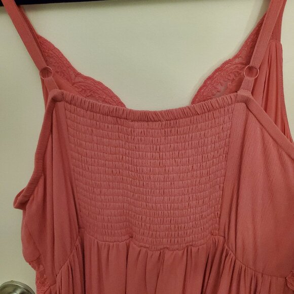 EUC Torrid Pink Maxi Dress with Sheer Lace Waist - Picture 6 of 7